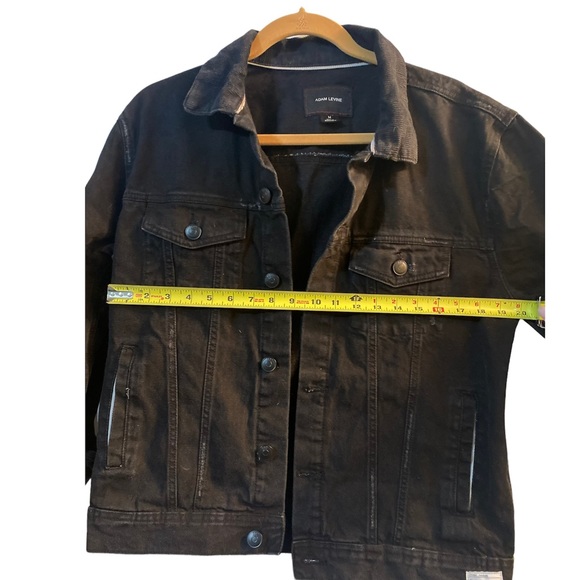 Adam Levine, mens size M, black denim jacket with corduroy collar, never worn. - Picture 6 of 6